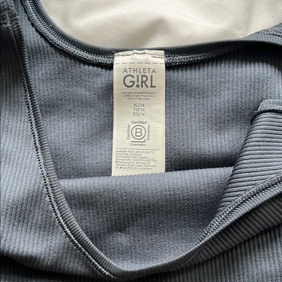 Athleta girls Ribbed Tank Top - Gray XL 14 - Picture 2 of 3